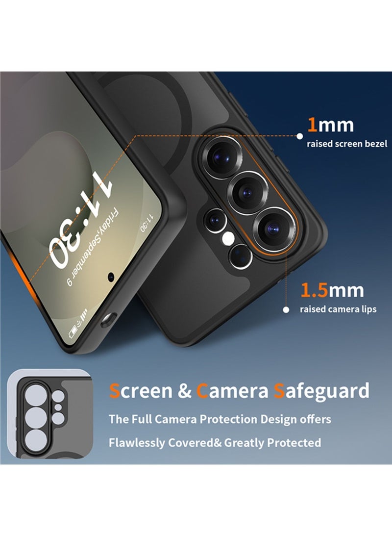 Adando Strong Magnetic Case for Samsung Galaxy S26 Ultra 5G, Compatible with Magsafe, Slim Translucent Matte Mil-Grade Drop Protection Rugged Magnetic Case (Black, Galaxy S26 Ultra 5G) - Image 5